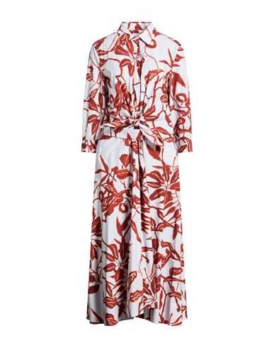 Sara Roka Woman Maxi Dress Sky Blue Size 14 Cotton In Brown