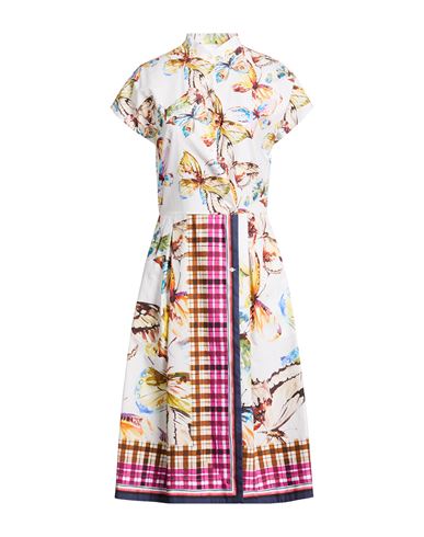 Sara Roka Woman Midi Dress Fuchsia Size 10 Cotton In Multi