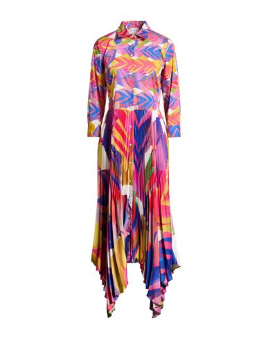 Sara Roka Woman Maxi Dress Fuchsia Size 10 Polyester, Cotton, Elastane In Pink
