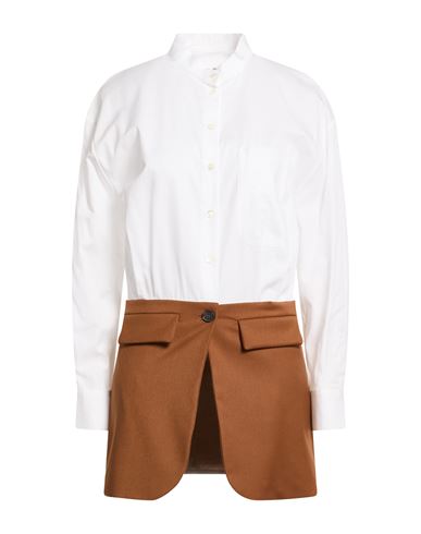 Solotre Woman Shirt White Size 8 Cotton, Polyester, Viscose, Elastane