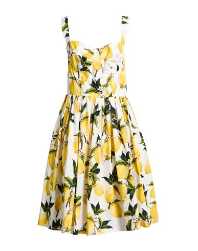 Dolce&Gabbana Vestido midi Mujer Amarillo 48 Mujer