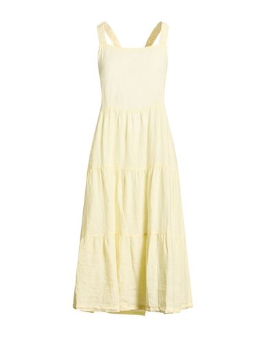 Bella Dahl Woman Midi Dress Pastel Yellow Size L Linen