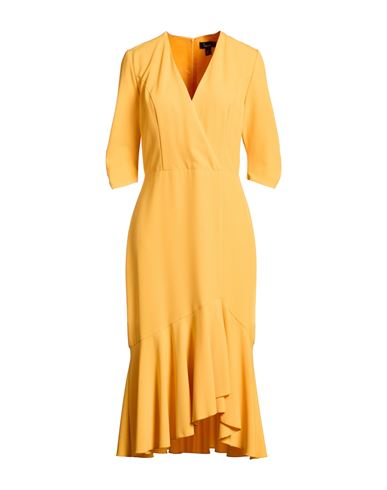 Casting Woman Midi Dress Yellow Size 8 Polyester, Elastane