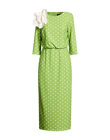 Moncho Heredia Woman Midi Dress Lime Green Size 8 Polyester, Elastane