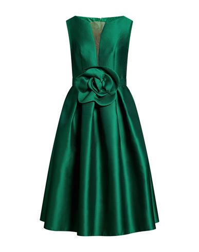 Moncho Heredia Capriccio Woman Midi Dress Green Size 8 Polyester, Metal