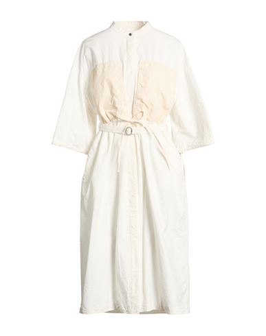 Jil Sander Woman Midi Dress White Size 12 Cotton, Polyamide In Neutral