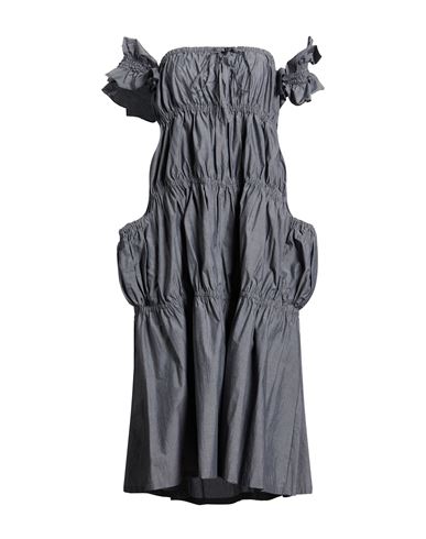 Hache Woman Midi Dress Grey Size 8 Cotton In Gray