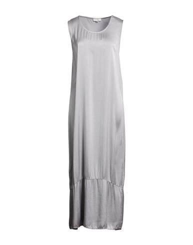 Crossley Woman Maxi Dress Light Grey Size L Silk, Elastane In Gray