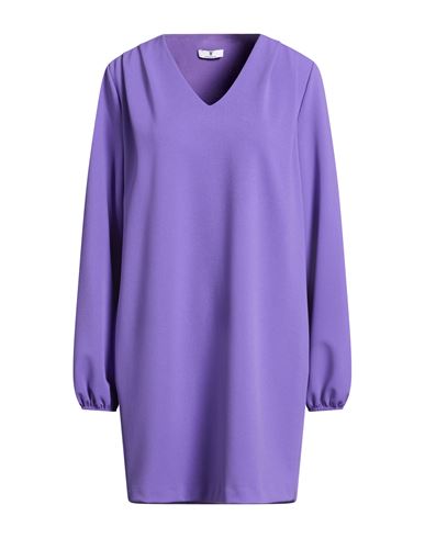 Fracomina Woman Mini Dress Purple Size L Polyester, Elastane