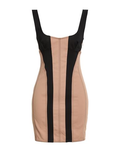 Pinko Woman Mini Dress Light Brown Size 4 Cotton, Elastane, Viscose, Polyamide In Neutral