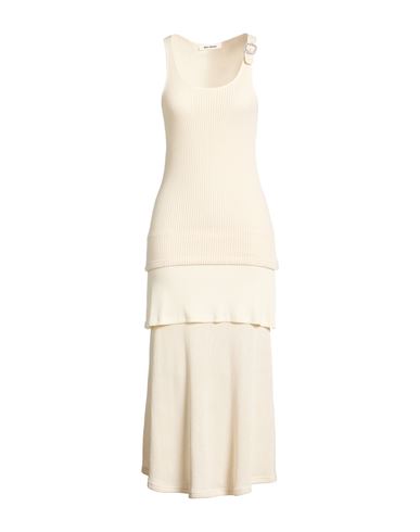 Wales Bonner Woman Maxi Dress Ivory Size M Cotton, Viscose, Elastane In Neutral