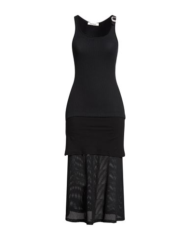 Wales Bonner Woman Maxi Dress Black Size M Cotton, Viscose, Elastane