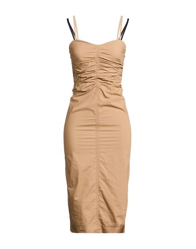 8pm Woman Midi Dress Camel Size Xxs Cotton In Brown
