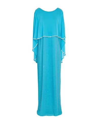 Frank Lyman Woman Maxi Dress Azure Size 16 Polyester, Metal, Elastane In Blue
