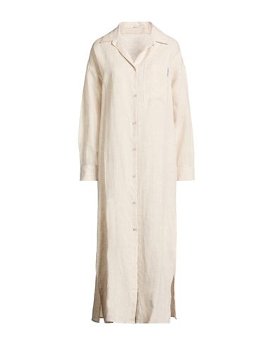 Hinnominate Woman Maxi Dress Beige Size M Linen, Viscose In Sand