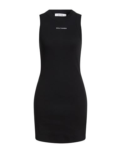 Daily Paper Woman Mini Dress Black Size L Cotton, Elastane