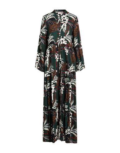 Connor & Blake Woman Maxi Dress Dark Green Size L Viscose