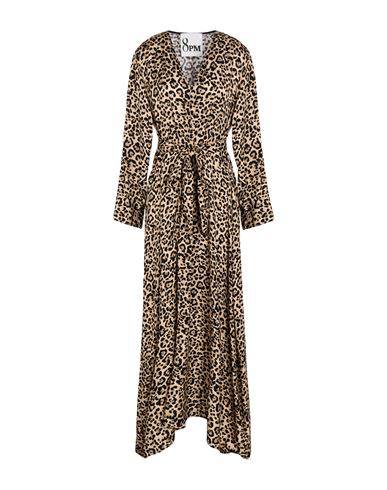 8pm Woman Maxi Dress Beige Size M Viscose In Animal Print