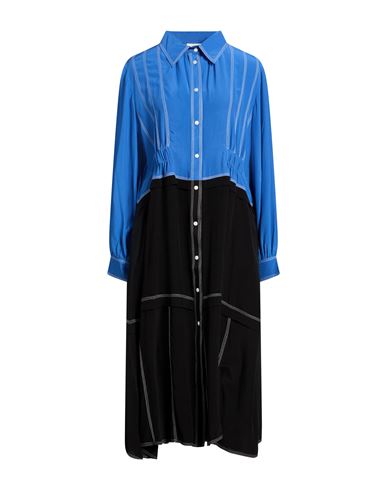 Lovebirds Woman Midi Dress Blue Size Xl Silk