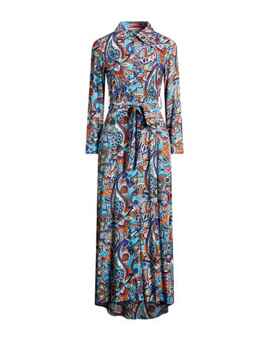 Connor & Blake Woman Maxi Dress Azure Size Xl Viscose In Blue
