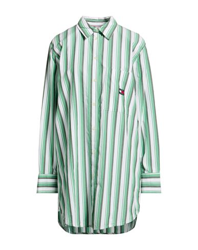 Tommy Jeans Woman Mini Dress Green Size L Cotton