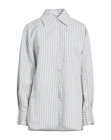 Manuel Ritz Woman Shirt Grey Size M Viscose, Elastane In White