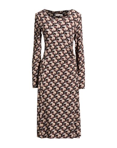 Maliparmi Malìparmi Woman Midi Dress Taupe Size 8 Viscose, Elastane In Multi