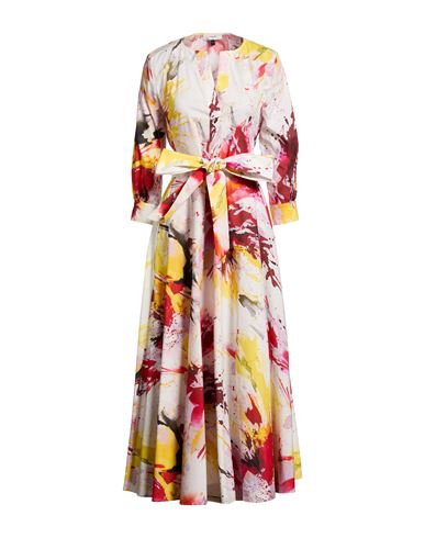 Nina 14.7 Woman Maxi Dress Yellow Size L Cotton, Elastane In Multi