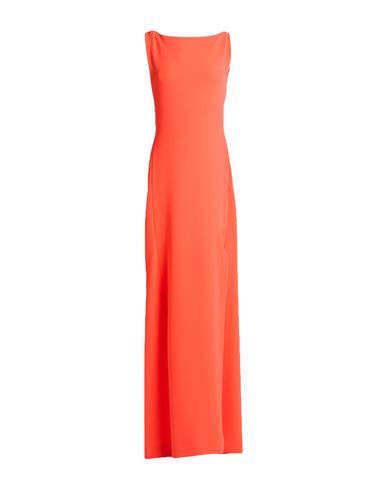 Max Mara Woman Maxi Dress Orange Size 8 Triacetate, Polyester