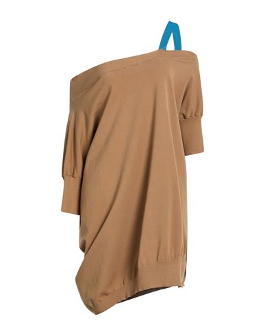 Archivio B Woman Mini Dress Camel Size M Viscose, Polyester In Sand