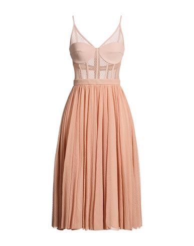 Elisabetta Franchi Woman Midi Dress Blush Size 4 Polyamide, Elastane In Multi