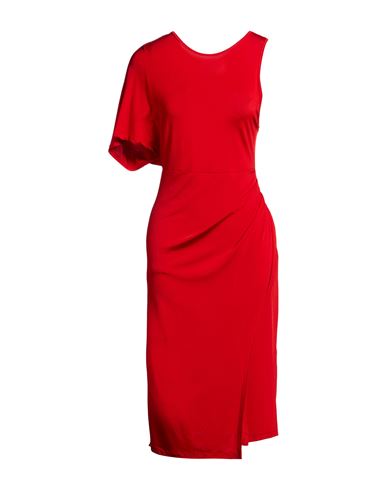 8pm Woman Midi Dress Red Size S Viscose, Elastane In Animal Print