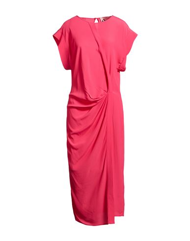 8pm Woman Midi Dress Magenta Size M Acetate, Silk In Red