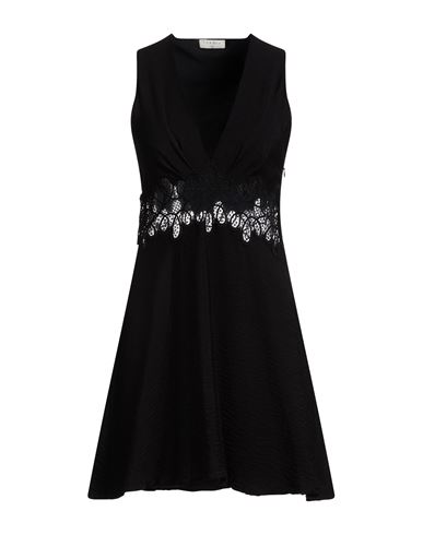 Sandro Woman Mini Dress Black Size 10 Viscose, Polyamide