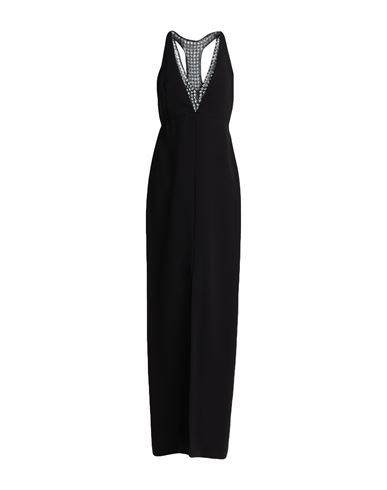 Max Mara Woman Maxi Dress Black Size 8 Triacetate, Polyester, Silk
