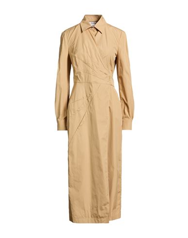 Max Mara Woman Midi Dress Beige Size 10 Cotton In Sand