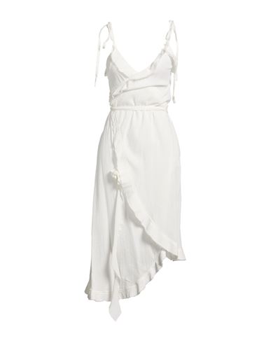 Low Classic Woman Midi Dress White Size M Cotton