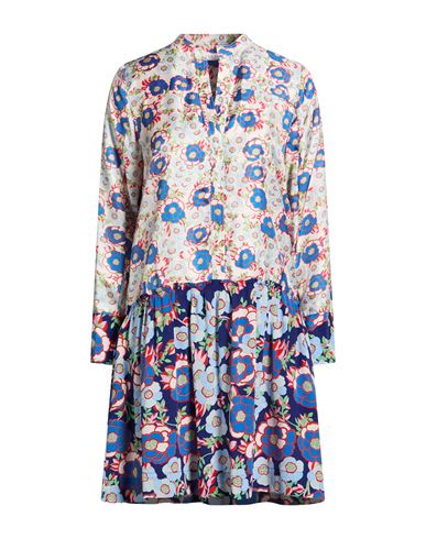 Sandro Woman Mini Dress Ivory Size 6 Silk In Multi