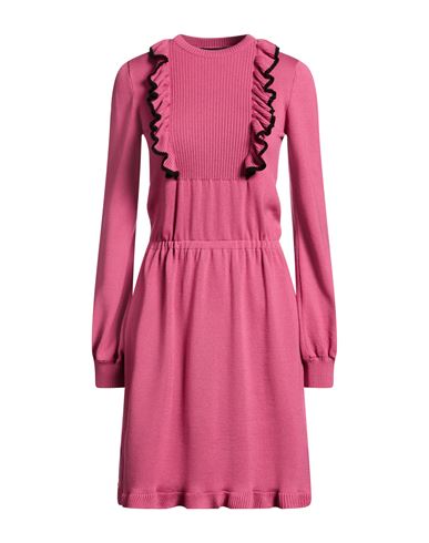 Boutique Moschino Woman Mini Dress Magenta Size 6 Virgin Wool In Pink