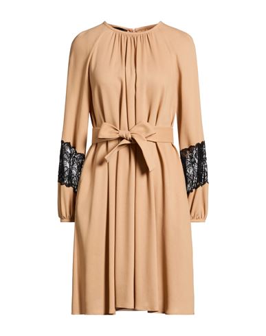 Boutique Moschino Woman Mini Dress Camel Size 6 Lyocell, Viscose, Wool In Sand