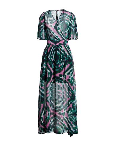 Morgan De Toi Woman Maxi Dress Midnight Blue Size 14 Polyester In Multi