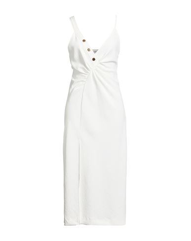 Sandro Woman Midi Dress White Size 8 Polyester
