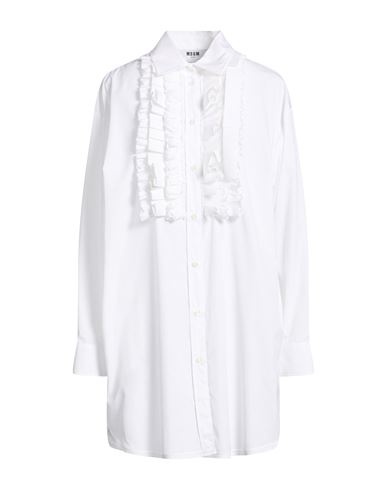 Msgm Woman Mini Dress White Size 8 Cotton