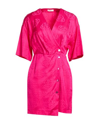 Sandro Woman Mini Dress Fuchsia Size 10 Viscose, Cotton, Linen In Pink