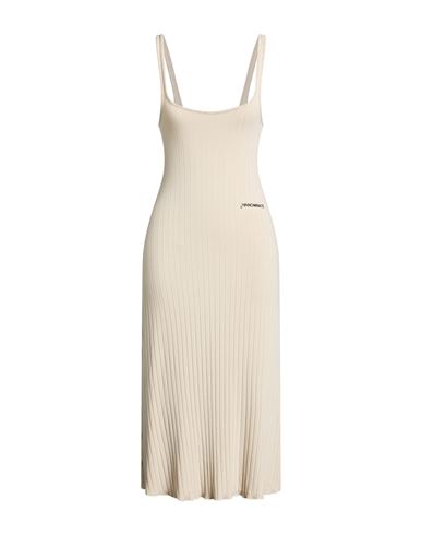 Hinnominate Woman Midi Dress Beige Size Xs Viscose, Elastane In Sand
