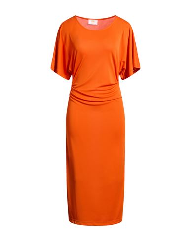 Gai Mattiolo Gm Woman Midi Dress Orange Size 8 Polyester, Elastane