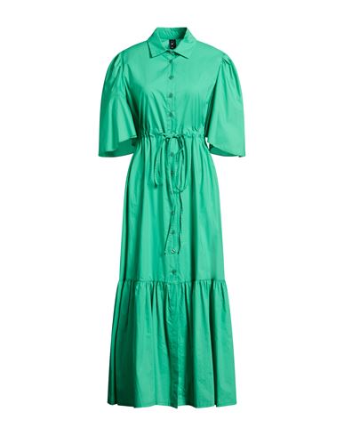 Mdm Mademoiselle Du Monde Woman Maxi Dress Green Size 6 Cotton