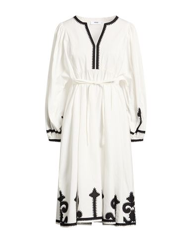 Notshy Woman Midi Dress White Size L Cotton, Polyester