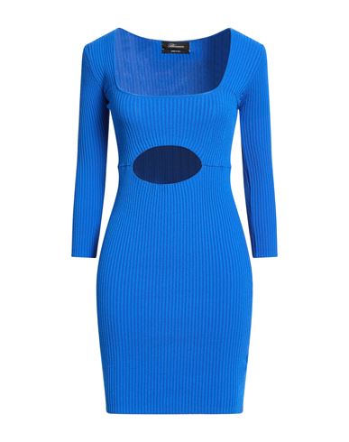 Blumarine Woman Mini Dress Bright Blue Size 6 Viscose, Polyamide, Elastane In Multi
