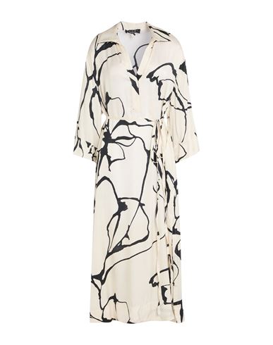 Icona By Kaos Woman Midi Dress Ivory Size 12 Viscose In White